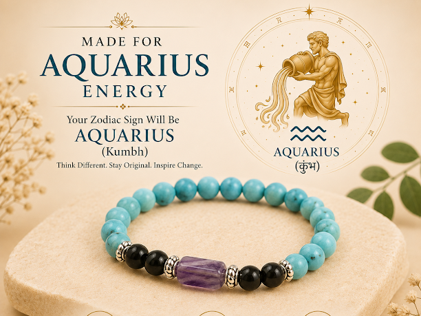 Aquarius Rashi Zodiac Bracelet