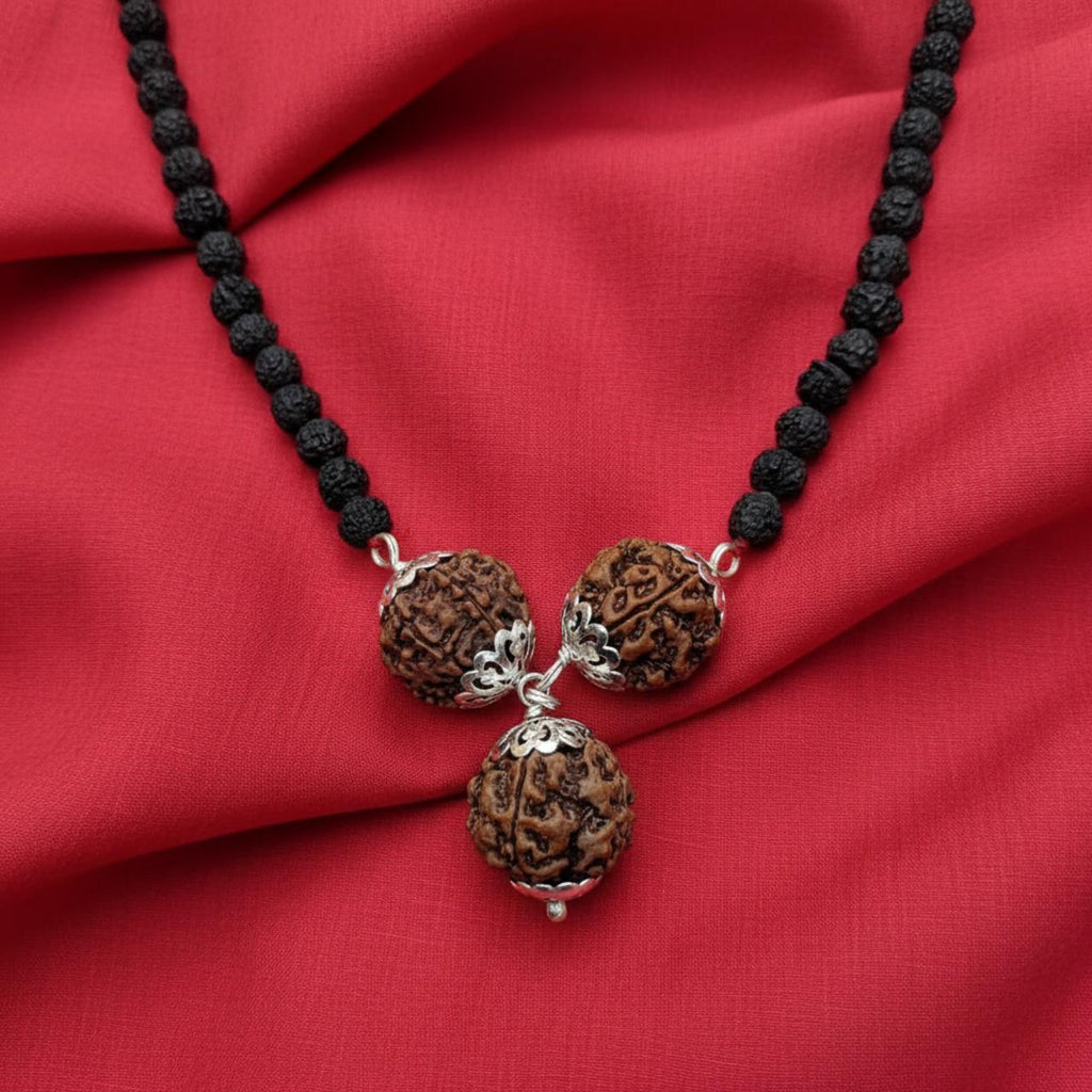 5 mukhi black Rudraksha with 4-5-6 Faces rudraksha pendent