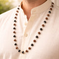Karungali rudraksha silver cap mala
