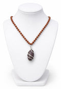 9 mm Brown Rudraksha Mala with Narmadeshwar Shivling Pendant | Spiritual Jaap & Protection Necklace