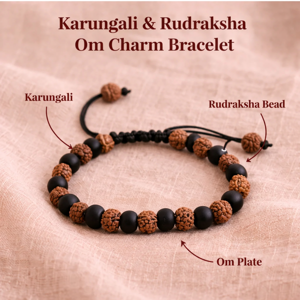 Karungali rudraksha mix bracelet