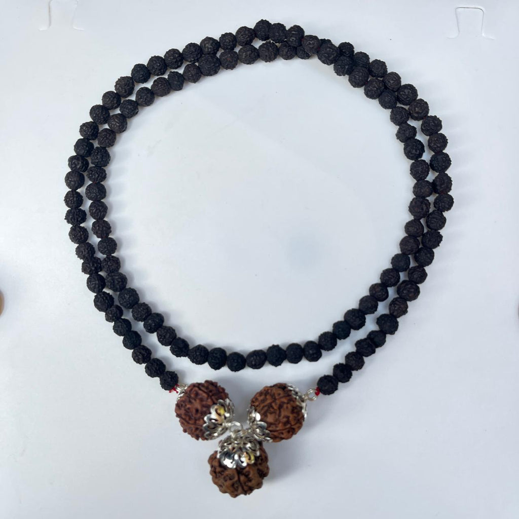 5 mukhi black Rudraksha with 4-5-6 Faces rudraksha pendent